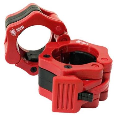Imagem de Presilha para Barra Olímpica Lock Jaw Par 50mm Odin Fit, Vermelho