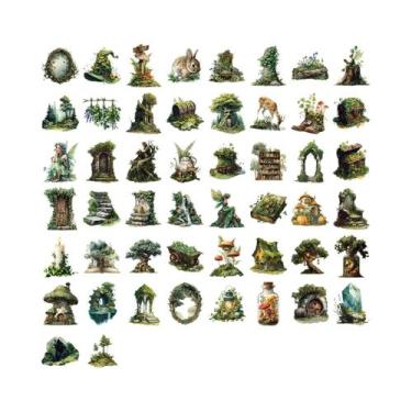 Imagem de Adesivos Decorativos Transparentes Com Tema Florestal Série Verde 50PC