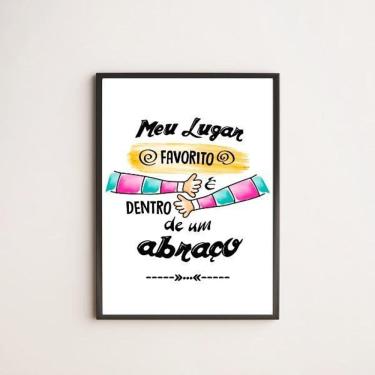 Imagem de Quadro Decorativo Abraço 45X34Cm Com Vidro Moldura Preta