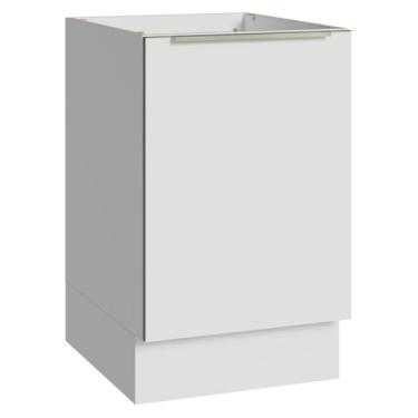 Imagem de Balcão de Cozinha 50cm 1 Porta (sem Tampo) Branco Veludo Lux Madesa
