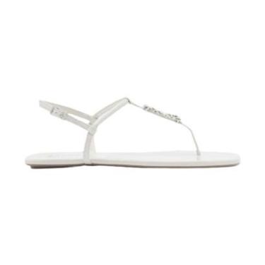 Imagem de Sandalia Rasteira Feminina Schutz Tiras Cristal Branco-Feminino