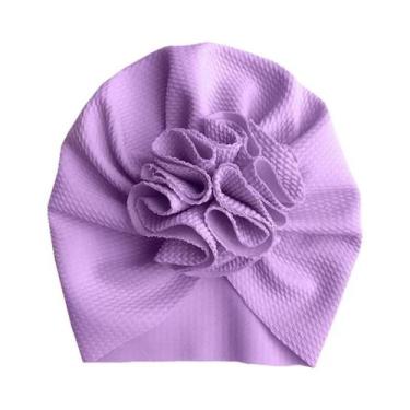 Imagem de Chapéu Turbante Com Flores Para Bebês Meninas, Gorro Macio Para Recém-