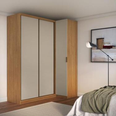 Imagem de Guarda Roupa de Canto Porta de Correr 3 Portas MDF Altezza Clean Belma