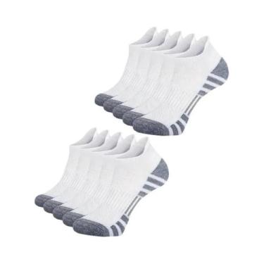 Imagem de Meias Esportivas Masculinas, Pretas, Brancas, Cinzas, Com Fundo De Toa