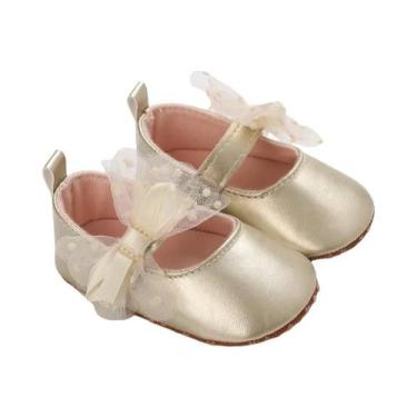 Imagem de Sapatos De Couro Macio Antiderrapantes Para Bebês, Com Laço De Borbole