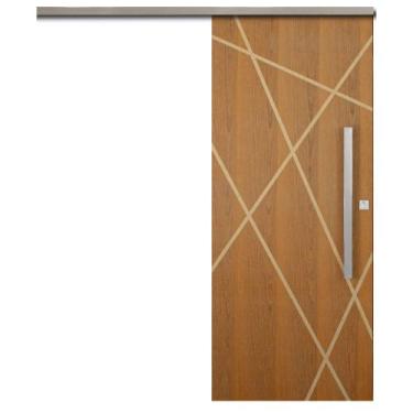 Imagem de Porta de Correr Agatha Trilho Vision Pux. Barra Chata Cromado 1.02 x 2