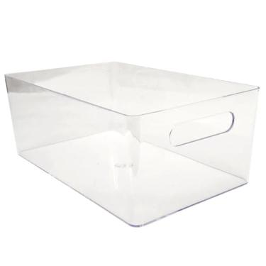 Imagem de Kit 10 Caixas-Cestas Organizadoras Acrílicas Multiuso - Decoração e Enfeite para Cozinha, Sala, Quarto, Closet, Organização de Objetos Pequenos e Acessórios