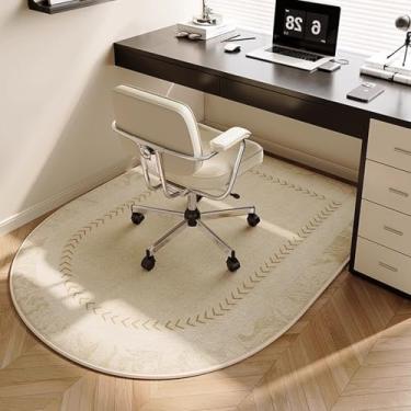 Imagem de Tapete de cadeira de escritório durável para pisos de madeira, protetor de carpete antiderrapante, tapete de área fácil de limpar, design de pilha de laço, ideal para escritório doméstico e mesas de