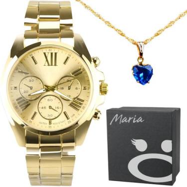 Imagem de Relogio Feminino Prova Dagua Banhado + Caixa qualidade premium aço ino