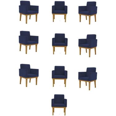 Imagem de Kit 10 Poltronas Decorativa Reforçada - Balaqui Decor Cor:azul Marinho