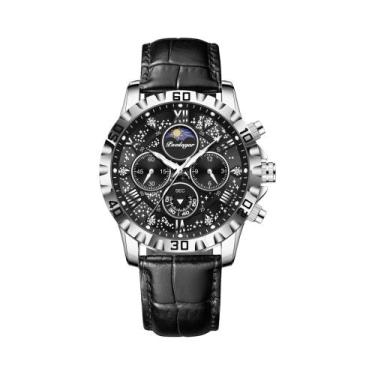 Imagem de Relógio De Couro Luminoso À Prova d'Água Para Homens POEDAGAR, Relógio