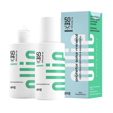 Imagem de Protetor Solar Mineral Ollie FPS 50 Fluido Sem Fragrância 40g