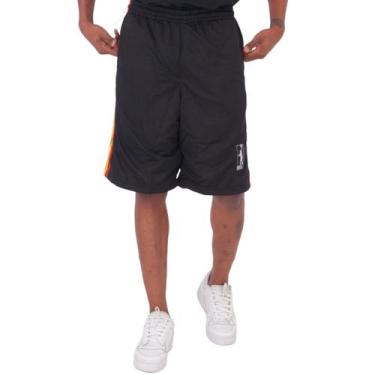 Imagem de Bermuda Basquete Masculina M10 Action Jamaica Lines, Preto, GG