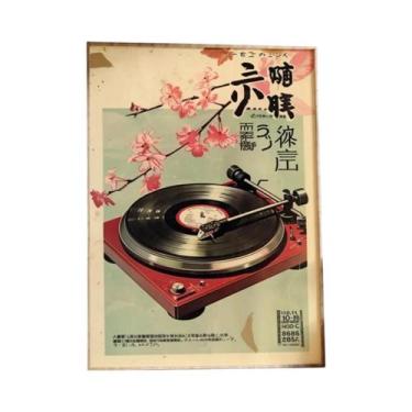 Imagem de Pôster De Lona Vintage Com Tema De Gato-Tigre E Música, Arte Retrô De 