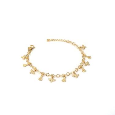 Imagem de Pulseira Espírito Santo e Nossa Senhora Mini Banhada a Ouro 18k - Éric