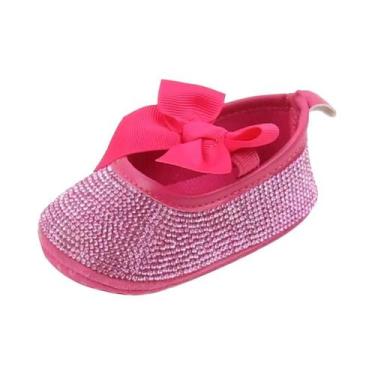 Imagem de Tênis Brilhante Com Laço De Diamante Para Meninas Pequenas, Sapatos Bo