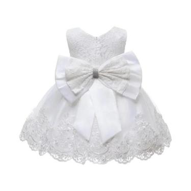 Imagem de Vestido Branco Puff Para Meninas, Elegante Para Casamento, Festa De An