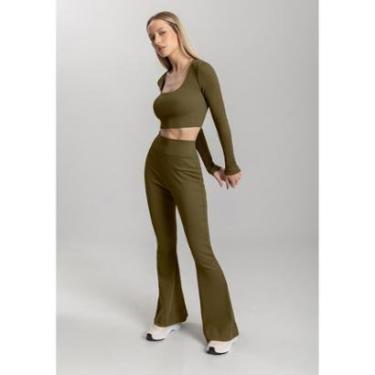 Imagem de Blusa Cropped Canelada De Mangas Longas Move-Feminino