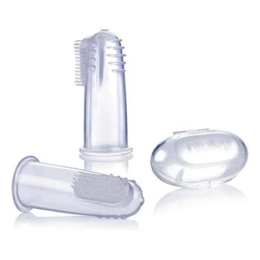 Imagem de Escova De Dente Bebê Massageador Gengiva Silicone Com Estojo - Nuby, B