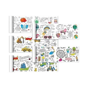 Imagem de Rolo De Desenho E Colorir DIY Para Crianças 0.9/3M Papel De Graffiti D