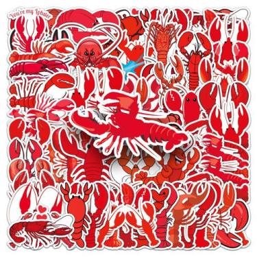 Imagem de Adesivos, lagostas, animais, vinil impermeável, anime, 50 unidades - y