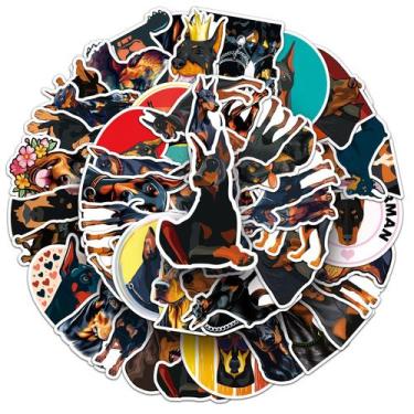 Imagem de Adesivos de vinil impermeável para cães Doberman 50 unidades/lote - yi