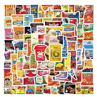 Imagem de Adesivos 90 unidades/lote, mini lanches e bebidas, vinil impermeável G