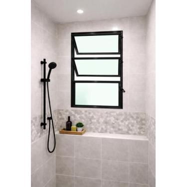 Imagem de Vitro Basculante Alumínio Preto 1 Seção 60X60 Brecorimo