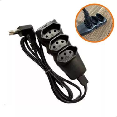 Imagem de Extensao Com Plugue 2p 90º 3x0,75 1,5m Preta