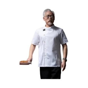 Imagem de Uniforme De Chef Unissex Em Malha Respirável, Camisa De Cozinha De Man