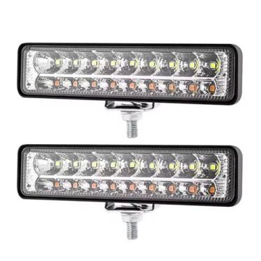 Imagem de 2 Farol De Milha Led Retangular Mini Barra 18 Leds 54w Bivolt 12v 36V 