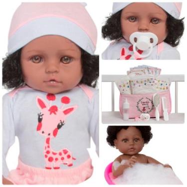 Imagem de Bebê Reborn Morena Cabelo Realista com Bolsa Maternidade - Cegonha Reb