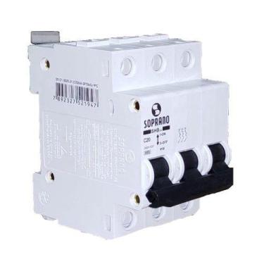 Imagem de Disjuntor tripolar 3x10A branco - Soprano