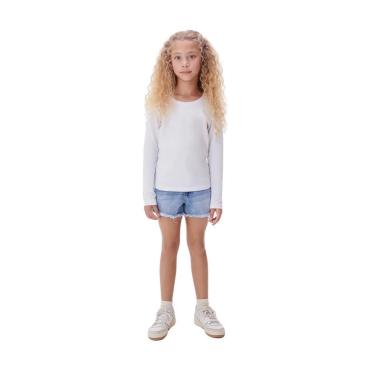Imagem de Blusa Hering Infantil Básica Menina Manga Longa Branca-Feminino