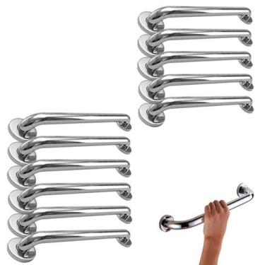 Imagem de Alça de Apoio 50cm Inox Kit 11 Uni Suporte Deficiente Idoso Amputado B