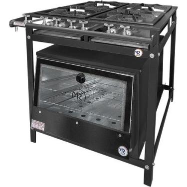 Imagem de Fogão Industrial 4 Bocas 2QS 2QD 30x30 Baixa Pressão P5 Com Forno Mr F