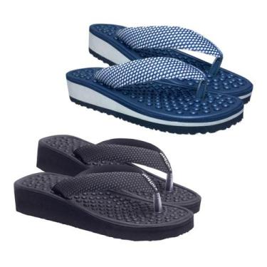 Imagem de Kit 2 Pares Chinelos Ortopédicos Massageador P/Esporão - Deidara, Pret
