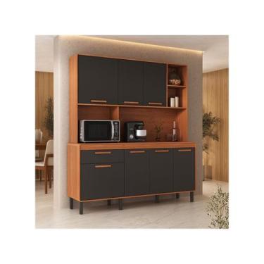 Imagem de Cozinha Modulada Itatiaia Dunas com Balcão 7 Portas 1 Gaveta, Cinamomo