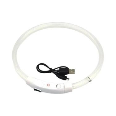 Imagem de Coleira De Cão Com LED De Fibra Óptica Recarregável Por USB, Luminosa 