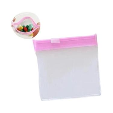 Imagem de Bolsa Mini Dispensadora De Pílulas Colorida Reutilizável, Sacos Zip Pa