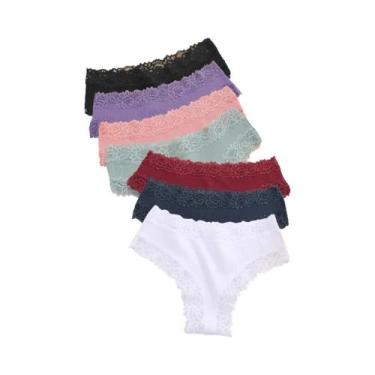 Imagem de Conjunto De Calcinhas Brasileiras Sexy De Renda E Algodão Sem Costura 