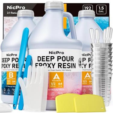 Imagem de Kit de resina epóxi Nicpro 5.7L Deep Pour para Craft River Table