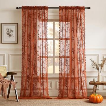 Imagem de Cortinas de renda SEEKRIGHT Terracotta 213 cm Country Rustic 84 polega