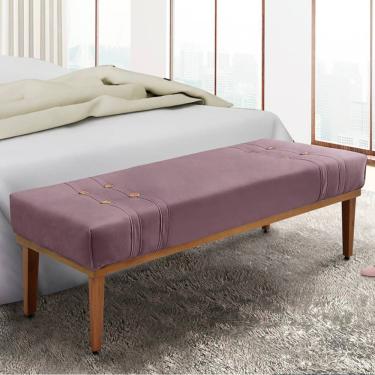 Imagem de Recamier Gênova 90cm em Veludo com Estrutura de Madeira Maciça Uva para Quarto e Sala