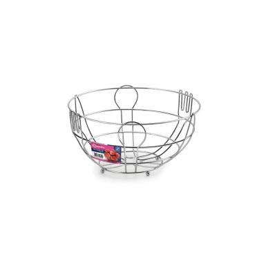Imagem de Fruteira de Mesa Querida Cromado para Expor Frutas em Aço com Acabamento Elegante para Mesa Ou Balcão Prata Arthi