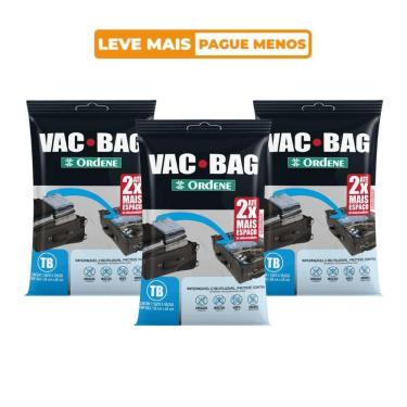 Imagem de Kit 3 Sacos a Vácuo Organizador Trip Bag Vac Bag para Viagem em Plástico Reutilizável Transparente Ordene