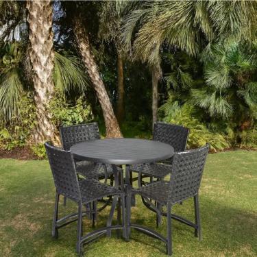 Imagem de Conjunto Mesa e 4 Cadeiras de Alumínio para Jardim Varanda e Piscina R