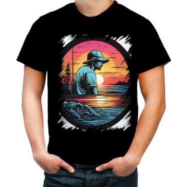 Imagem de Camiseta Colorida Pesca Esportiva Pôr do Sol Peixes 13 - Kasubeck Stor