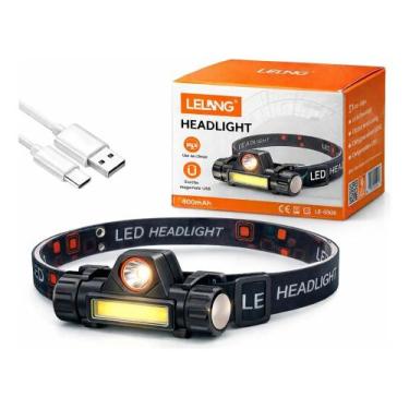 Imagem de Lanterna Cabeca Testa Capacete C/ Foco Recarregavel Usb, Led - Loja Pr