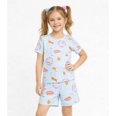 Imagem de Pijama Feminino Infantil Estampado Select Azul, 10, Azul